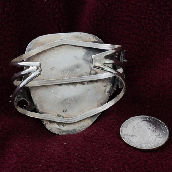 Chrysoprase Sterling Navajo Bracelet - Picture 4 of 8